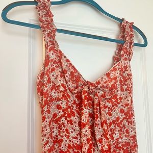 Zara Red Floral Midi dress